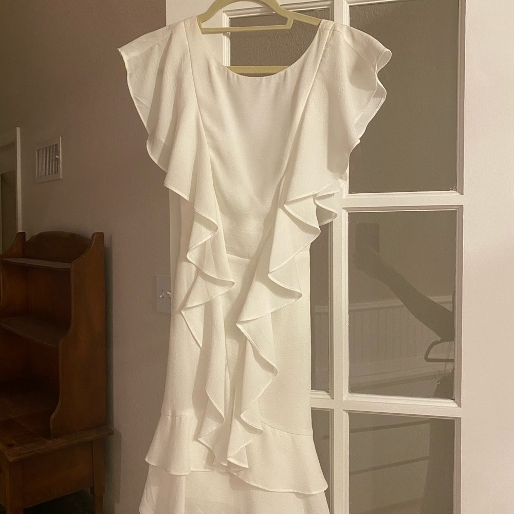 white ruffle dress!